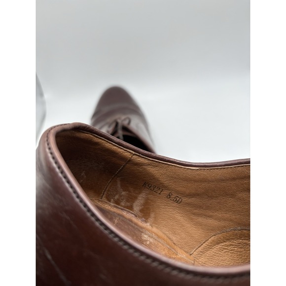 J Crew Leather Cap Toe Dress Oxford shoes Size US 8.5 Brown mens - Picture 6 of 8